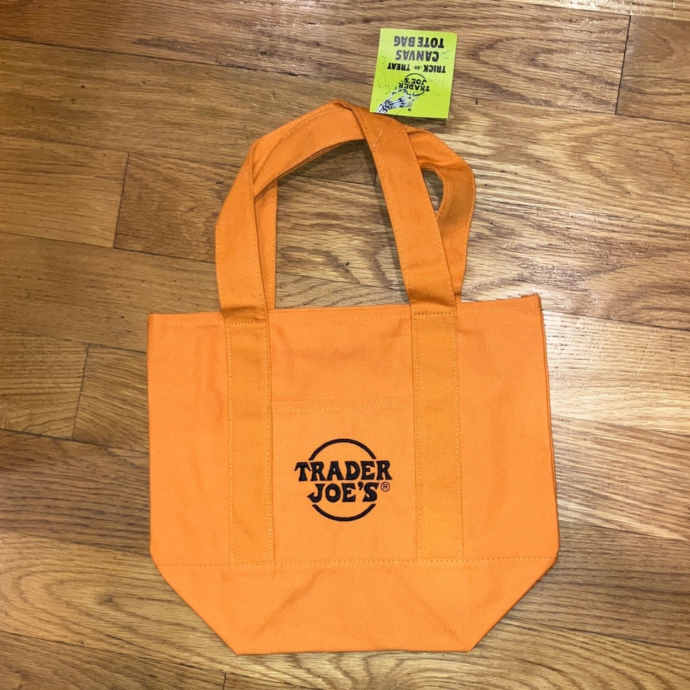 Trader Joe's Orange Halloween Tote Bag